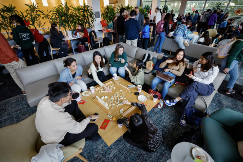 Students sitting at Global Cafe