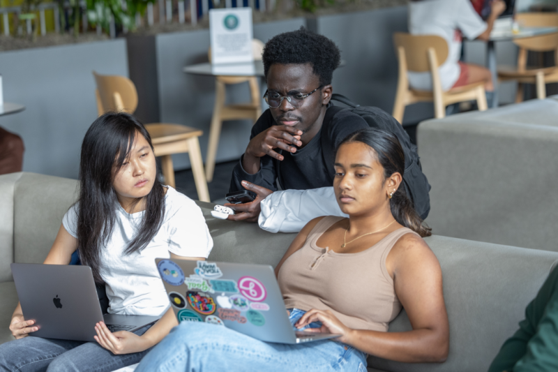 Students working together